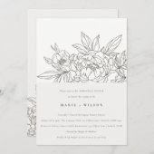 Chic Minimal Brown Sketch Rehearsal Dinner Kaart (Voorkant / Achterkant)