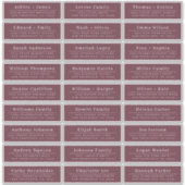 Chic Minimal Burgundy Wedding Guest Adresetiketten Sticker (Voorkant)