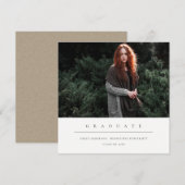 CHIC MINIMAL CLEAN FOTO AFSTUDEREN ANNOUNCTION BEDANKKAART (Voorkant / Achterkant)