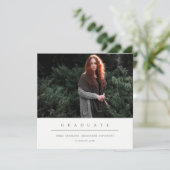 CHIC MINIMAL CLEAN FOTO AFSTUDEREN ANNOUNCTION BEDANKKAART (Staand voorkant)