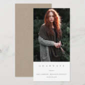 CHIC MINIMAL CLEAN FOTO AFSTUDEREN ANNOUNCTION BEDANKKAART (Voorkant / Achterkant)
