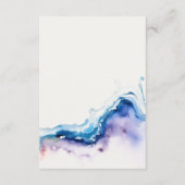 Chic Minimal Coastal Sea Beach Wedding Details Informatiekaartje (Achterkant)