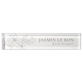 Chic Minimal Floral Desk naambord (Voorkant)