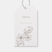 Chic Minimal Floral Prijs Labels Cadeaulabel (Voorkant)