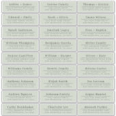 Chic Minimal Green Wedding Guest Adresetiketten Sticker (Voorkant)