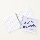 Chic Minimal Lavendel Mod Script Brunch Notitieboek (Binnen)