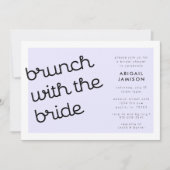 Chic Minimal Lavender Mod Script Bridal Brunch Kaart (Voorkant)
