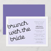 Chic Minimal Lavender Mod Script Bridal Brunch Kaart (Voorkant / Achterkant)