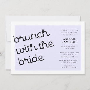Chic Minimal Lavender Mod Script Bridal Brunch Kaart
