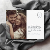  Chic Minimal Modern Photo Monogram Wedding  Briefkaart