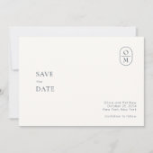  Chic Minimal Modern Photo Monogram Wedding  Save The Date (Voorkant)