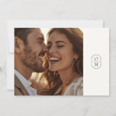  Chic Minimal Modern Photo Monogram Wedding  Save The Date (Achterkant)