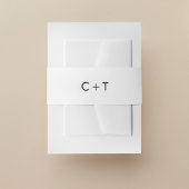 Chic Minimal Modern Plus Sign Monogram Huwelijk Uitnodigingen Wikkel