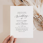 Chic Minimal Modern Script Wedding Uitnodiging<br><div class="desc">Deze geloofwaardige Uitnodiging van de Weddenschap kenmerkt een moderne tekst van de manuscriptkalligrafie die met een klastige serif doopvont in zwarte,  met een klantgericht monogram op de rug in paren wordt gerangschikt. Voor geavanceerde wijzigingen,  onder Persoonlijk -> Bewerken met het gereedschap Ontwerp. Overeenkomende objecten beschikbaar.</div>