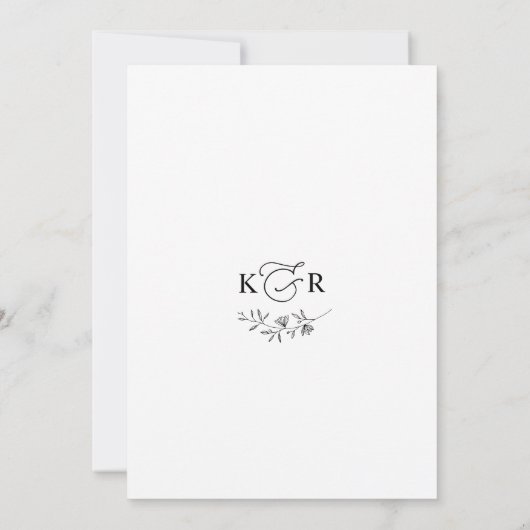 Chic Minimal Modern Script Wedding Uitnodiging (Achterkant)