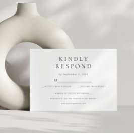 Chic Minimal Modern Wedding RSVP Kaartje