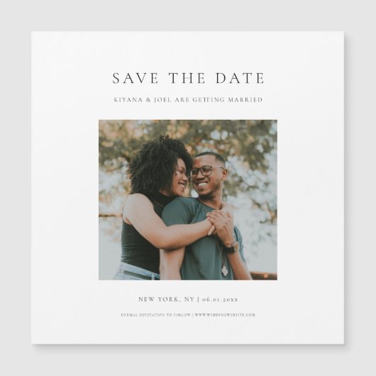 Chic Minimal Moderne Foto Sla de datummagneet op (Voorkant)