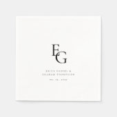 Chic Minimal Monogram Wedding Servet (Voorkant)