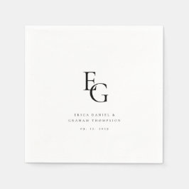 Chic Minimal Monogram Wedding Servet
