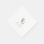 Chic Minimal Monogram Wedding Servet (Hoek)
