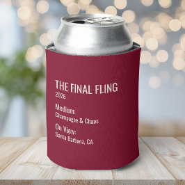 Chic Minimal Museum Label Bachelorette Party Favor Blikjeskoeler