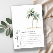 Chic Minimal Palm Trees Tropical Couples Douche Kaart