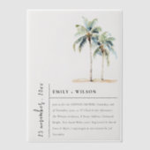 Chic Minimal Palm Trees Tropical Couples Douche Vellum Uitnodigingen (Voorkant)