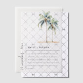 Chic Minimal Palm Trees Tropical Couples Douche Vellum Uitnodigingen (Offset (Uitnodiging))