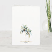 Chic Minimal Palm Trees Tropical Wedding Foto Bedankkaart (Achterkant)