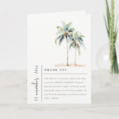 Chic Minimal Palm Trees Tropical Wedding Foto Bedankkaart (Voorkant)
