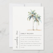 Chic Minimal Palm Trees Tropisch Baby shower Kaart (Voorkant)
