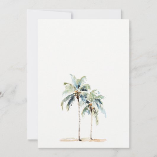 Chic Minimal Palm Trees Tropisch Baby shower Kaart (Achterkant)