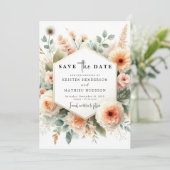 Chic Minimal Peach Wedding Save The Date (Staand voorkant)