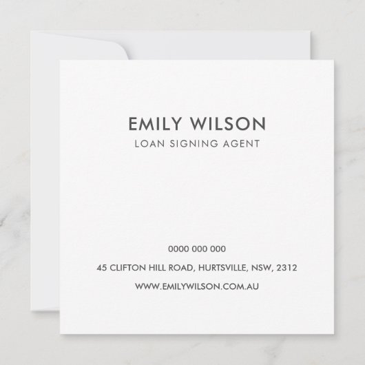 CHIC MINIMAL PINK BLUSH FEATHER NIB INKPOT NOTARY KAART (Achterkant)