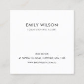 CHIC MINIMAL PINK BLUSH FEATHER NIB INKPOT NOTARY VIERKANTE VISITEKAARTJE (Achterkant)