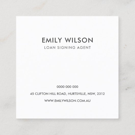 CHIC MINIMAL PINK BLUSH FEATHER NIB INKPOT NOTARY VIERKANTE VISITEKAARTJE (Achterkant)