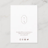 Chic Minimal Roos Custom Monogram Oorsprongsverton Visitekaartje (Achterkant)