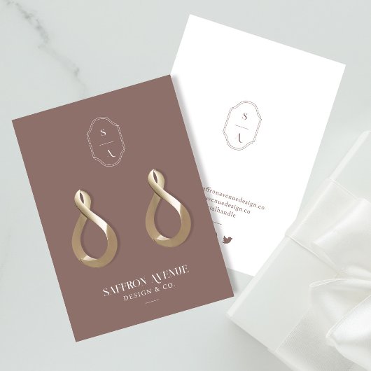 Chic Minimal Roos Custom Monogram Oorsprongsverton Visitekaartje