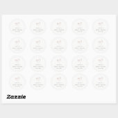 Chic Minimal Simple Blush Pink Heart Vrijgezellenf Ronde Sticker (Vel)
