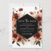 Chic Minimal Terracotta bruiloft Save The Date (Voorkant)