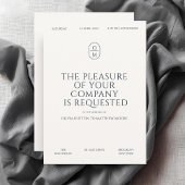 Chic Minimal Typography Monogram Wedding Kaart