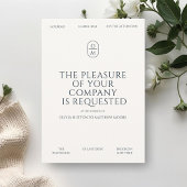 Chic Minimal Typography Monogram Wedding  Kaart