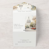 Chic Minimal Washington DC, Verenigde Staten Water All In One Uitnodiging (Buitenkant)