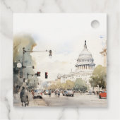 Chic Minimal Washington DC, Verenigde Staten Water Bedankjes Labels (Achterkant)