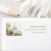 Chic Minimal Washington DC, Verenigde Staten Water Etiket (Insitu)