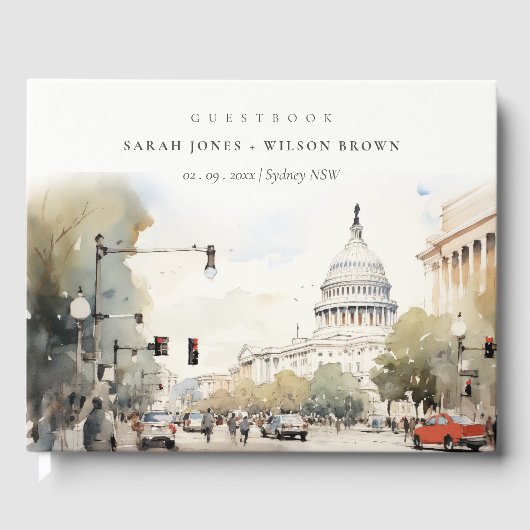 Chic Minimal Washington DC, Verenigde Staten Water Gastenboek (Voorkant)