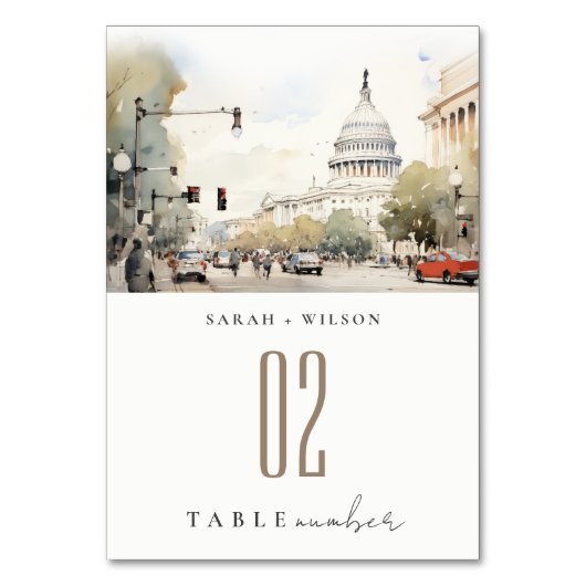 Chic Minimal Washington DC, Verenigde Staten Water Kaart (Achterkant)