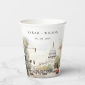 Chic Minimal Washington DC, Verenigde Staten Water Papieren Bekers (Achterkant)