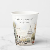 Chic Minimal Washington DC, Verenigde Staten Water Papieren Bekers (Voorkant)