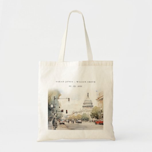 Chic Minimal Washington DC, Verenigde Staten Water Tote Bag (Voorkant)